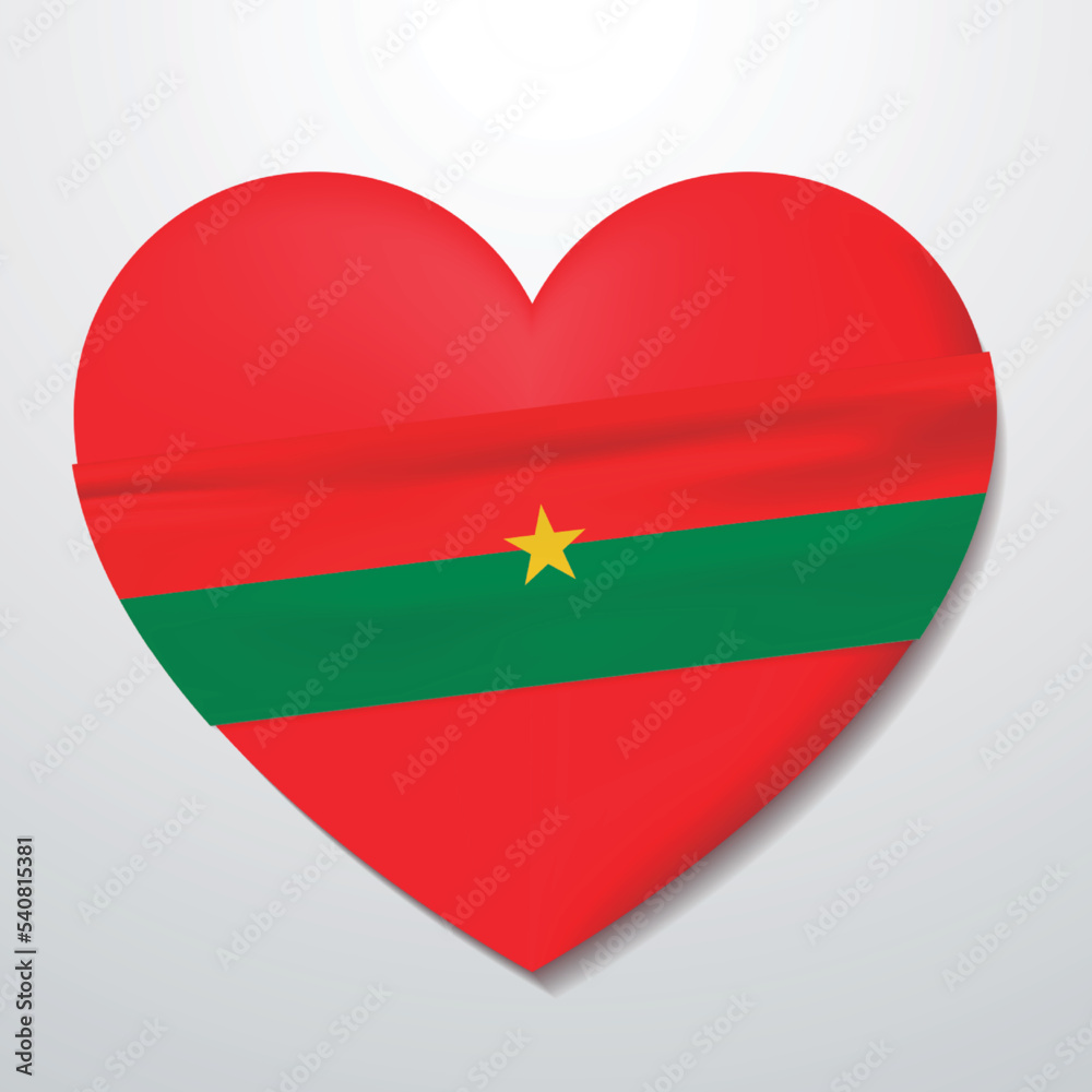 Fototapeta premium Heart with Burkina Faso flag