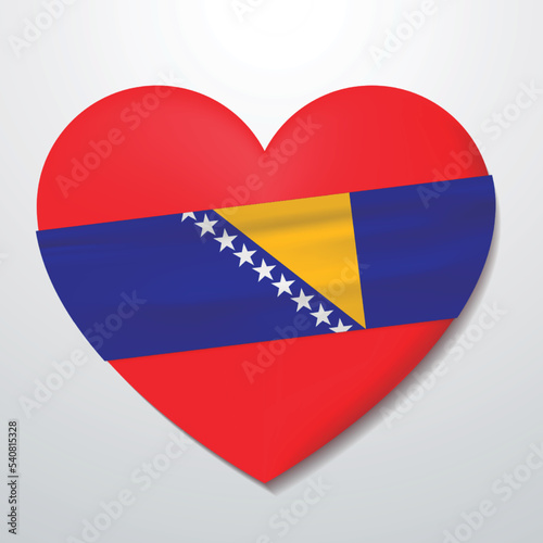 Free Download Heart with BOSNIA AND HERZEGOVINA flag - GFXLoad