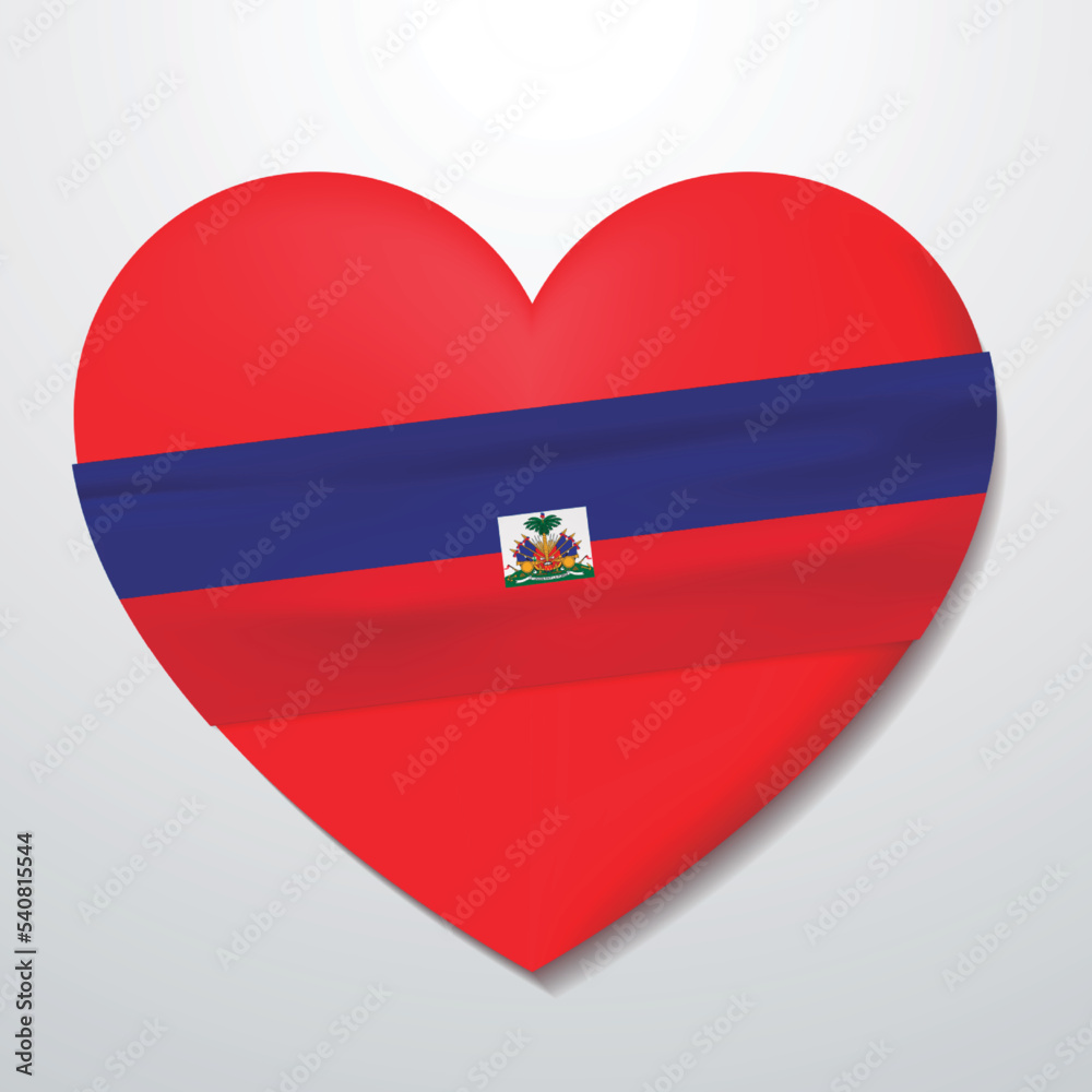 Heart with Haiti flag Heart with Haiti flag