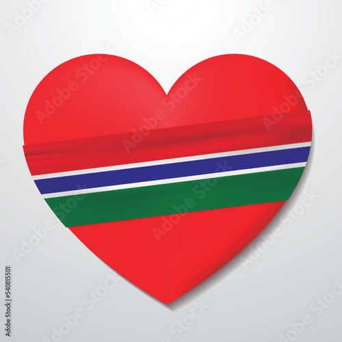Heart with Gambia flag