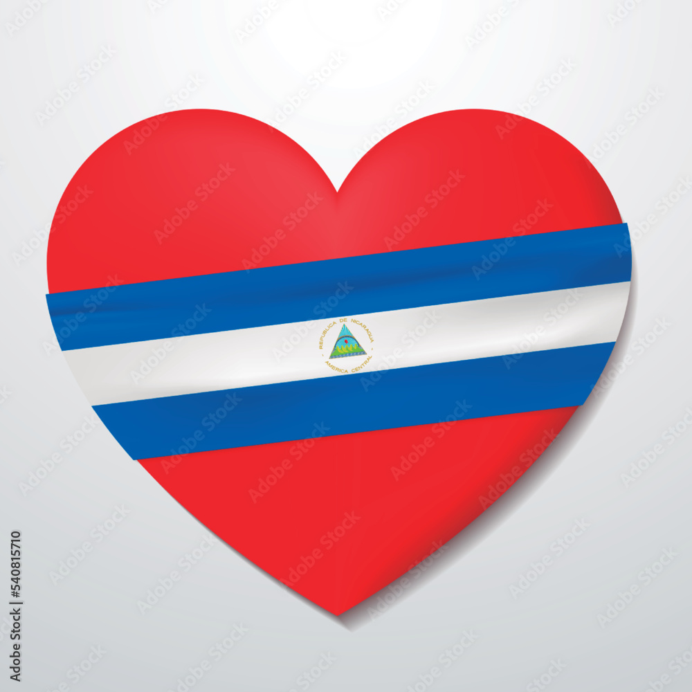 Heart with Nicaragua flag Heart with Nicaragua flag