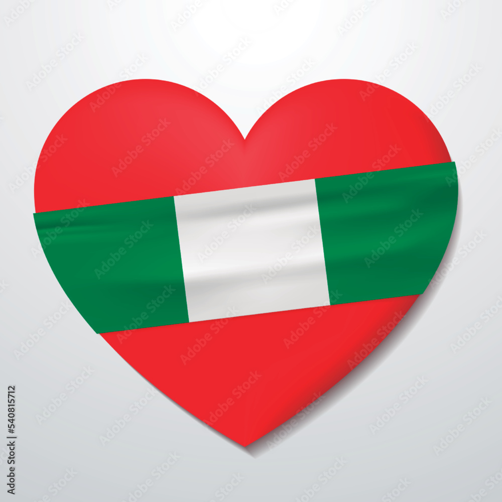 Heart with Nigeria flag Heart with Nigeria flag