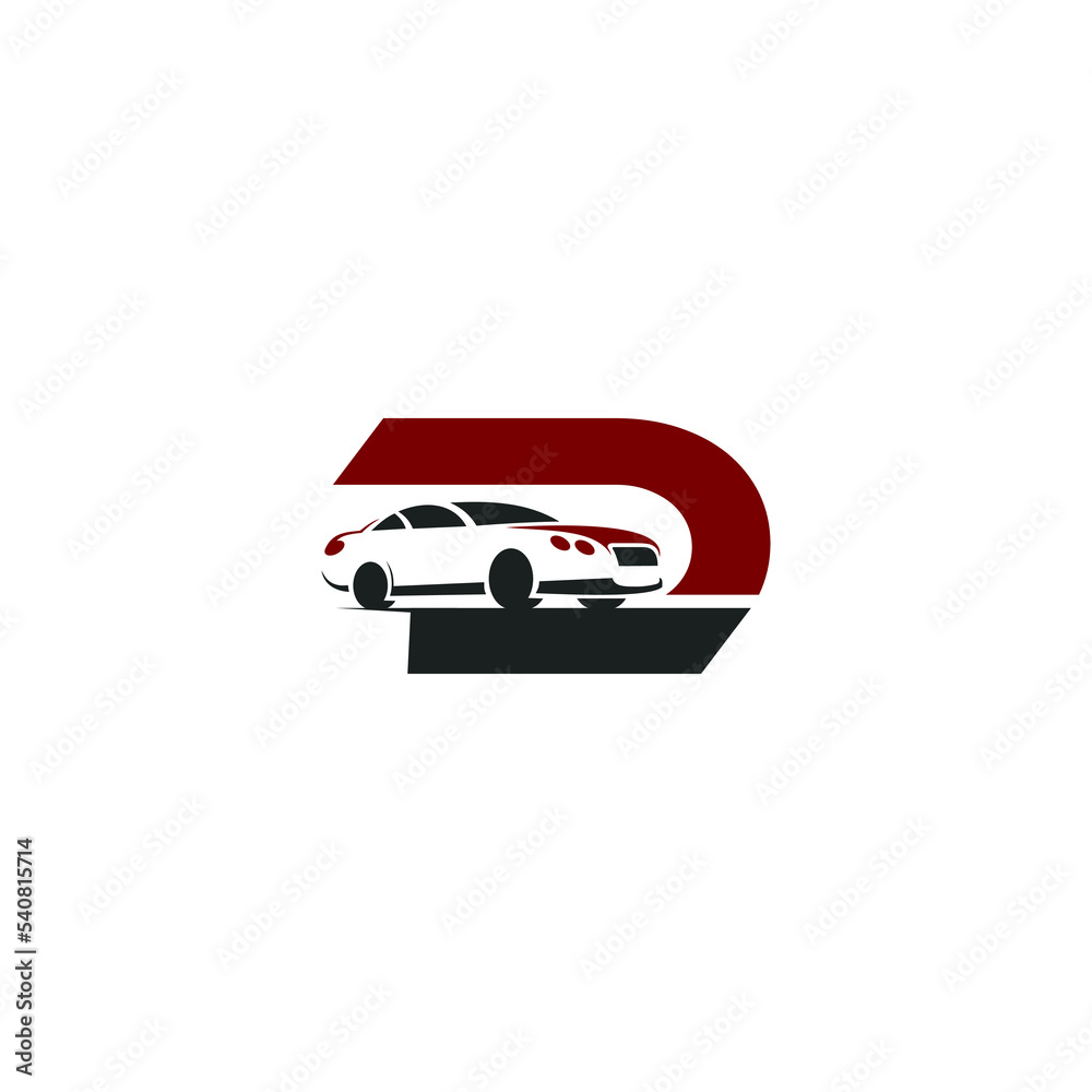 a letter D logo with a car symbolizing the automotive company or brand a letter D logo with a car symbolizing the automotive company or brand