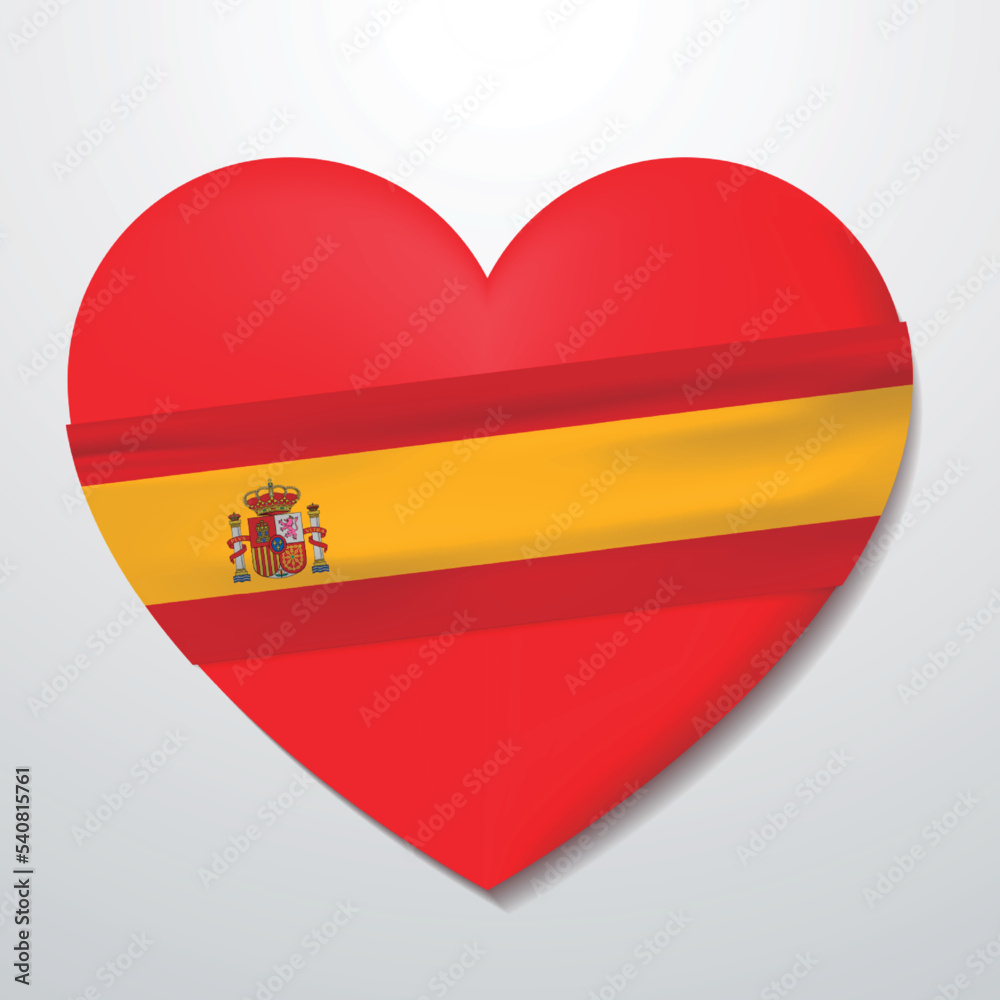Heart with Spain flag Heart with Spain flag
