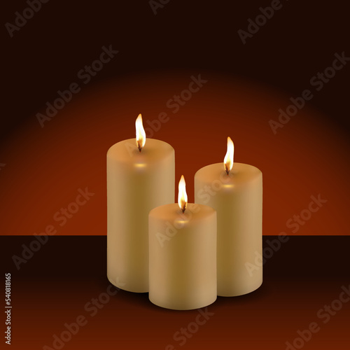 Realistic candles collection.3d candles.Burning candle