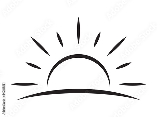 Sunset icon, sunrise icon. Sun, rise symbol. Morning icon.