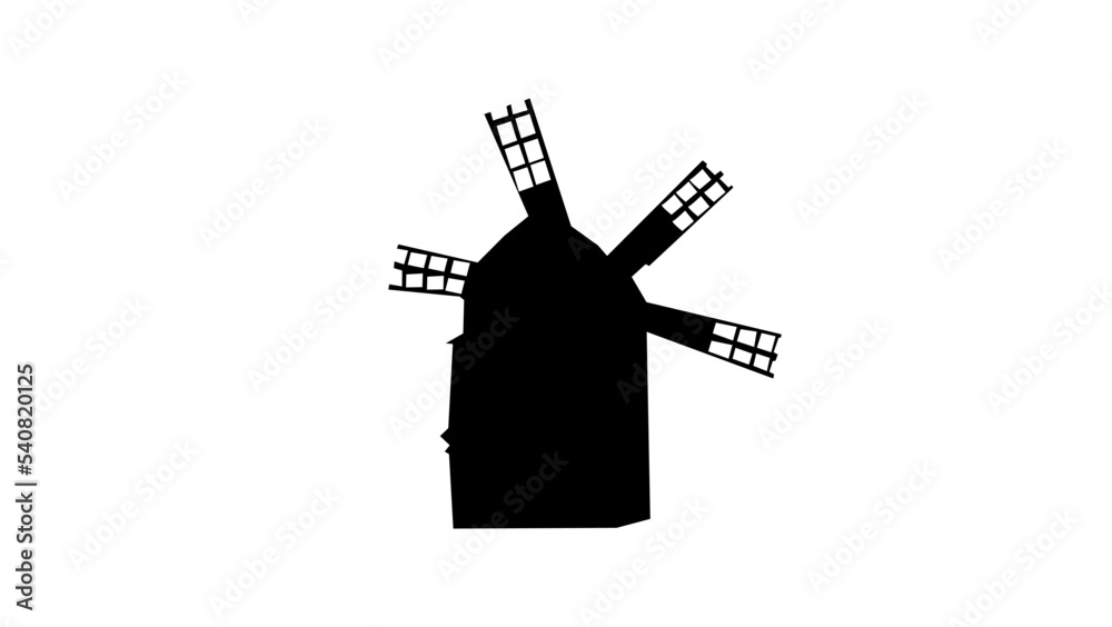 Obraz premium windmill, black isolated vector silhouette