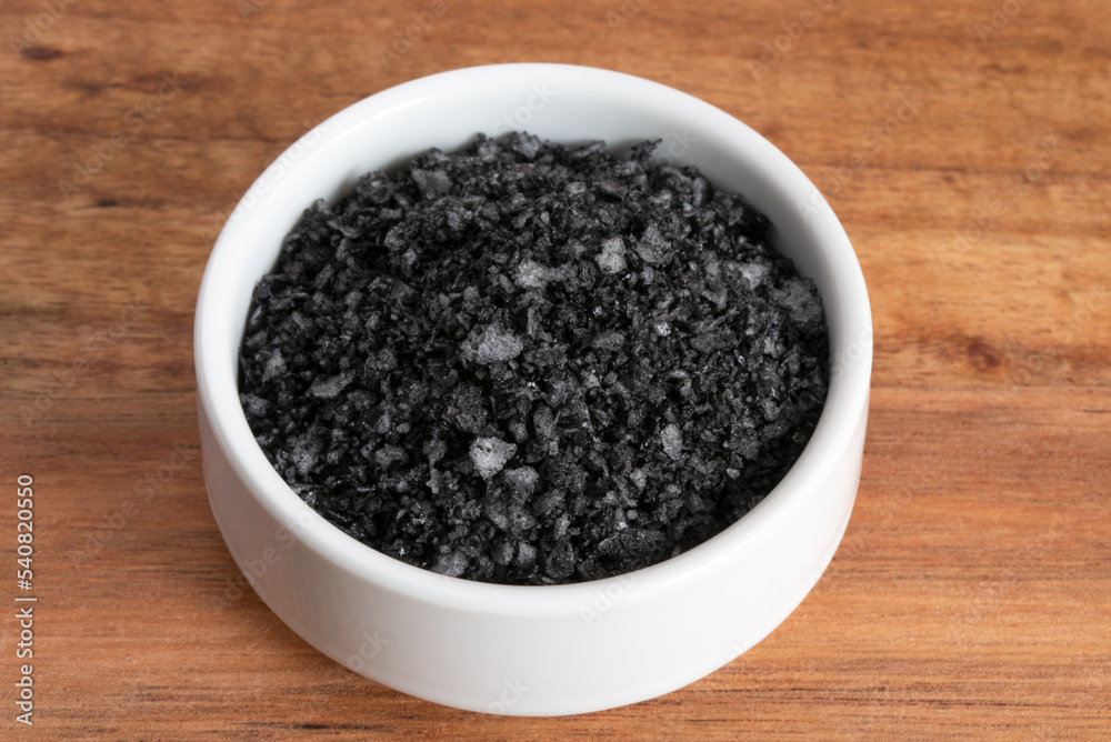 Black Lava Sea Salt from Iceland in a Bowl Black Lava Sea Salt from Iceland in a Bowl
