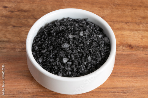 Black Lava Sea Salt from Iceland in a Bowl