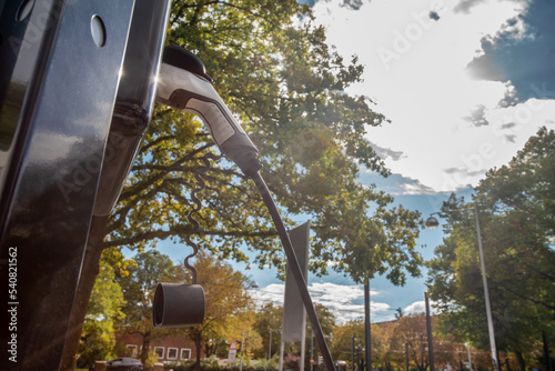 Photography Electric gas station in Germany on a sunny day in early autumn