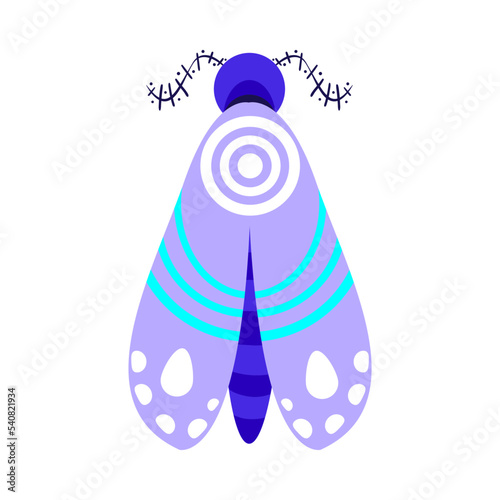 Isolated purple moth vector illustration