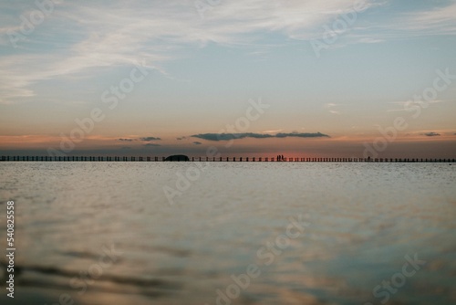 sunset on the beach at Weston super mare