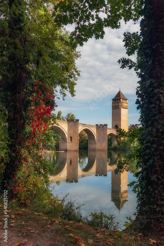 The Valentre Bridge in Cahors, France. 