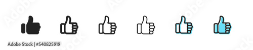Like icon. Vector thumb symbol. Simple hand likes signs. Rate element set. Thumb up web sign. Like button. Okay, best, good, nice, vote flat icons.
