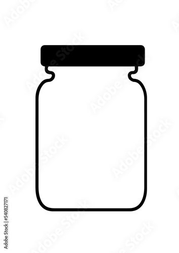 Image of glass jar, vacuum jar, glass jar, glass jar PNG with black and white transparent background.