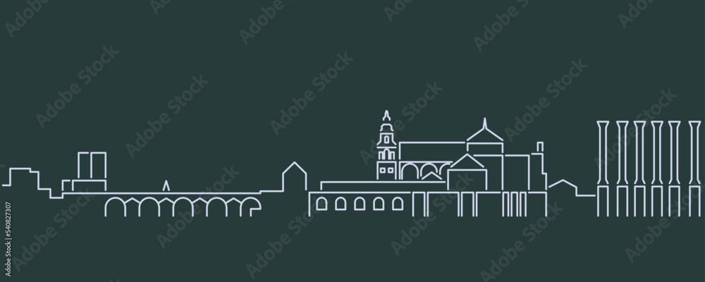 Fototapeta premium Cordoba Single Line Skyline Profile