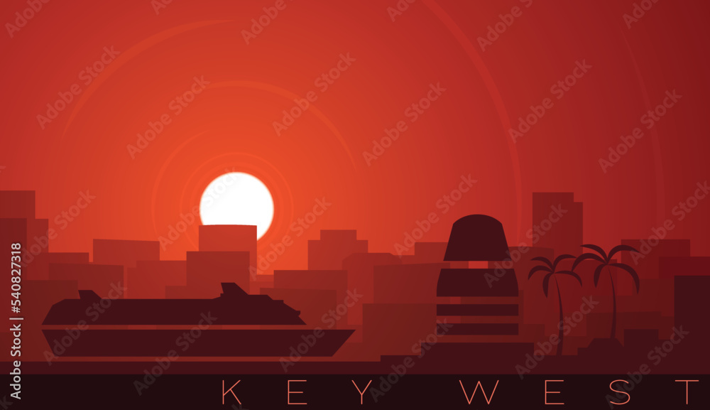 Key West Low Sun Skyline Scene