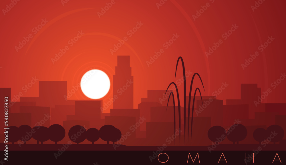 Omaha Low Sun Skyline Scene