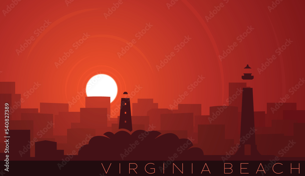 Virginia Beach Low Sun Skyline Scene