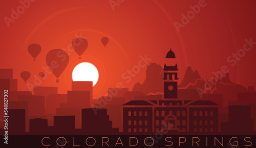 Colorado Springs Low Sun Skyline Scene
