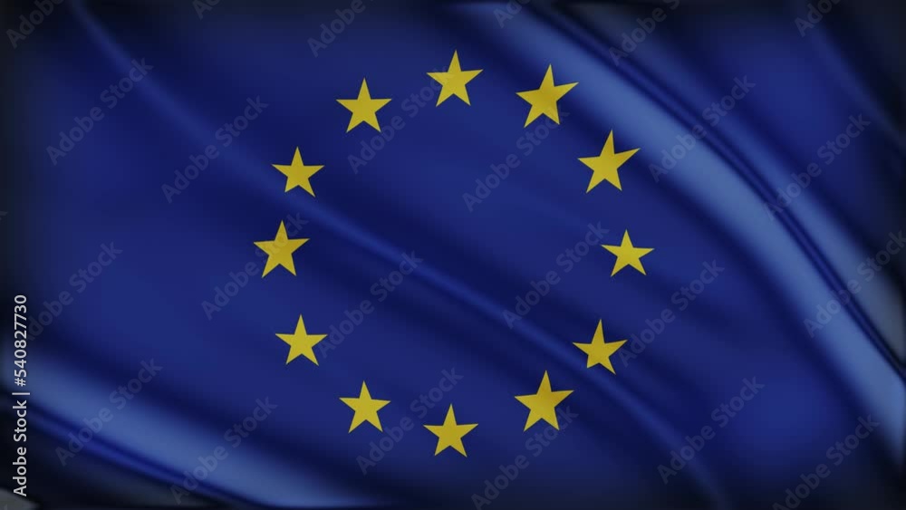 EU Flag waving in the wind. Flag of the European Union, full screen size flag animation. EU Flag waving in the wind. Flag of the European Union, full screen size flag animation.