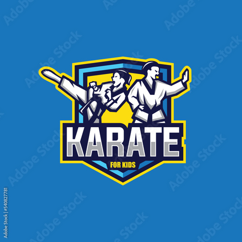 Karate for Kids sport logo. Esport logo. Vector.