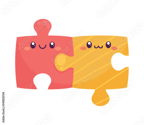 cute puzzle kawaii style