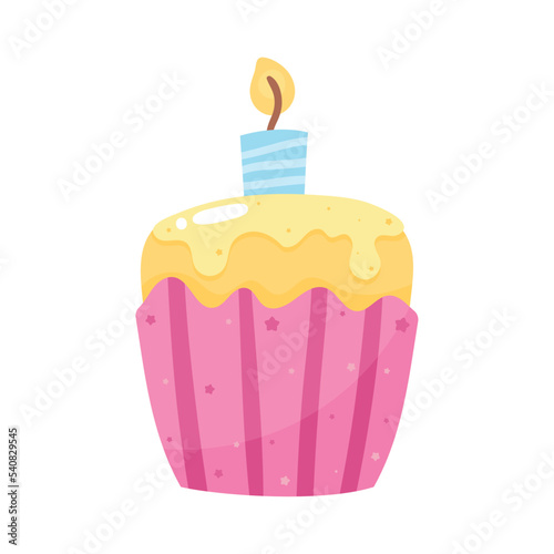 sweet cupcake with candle