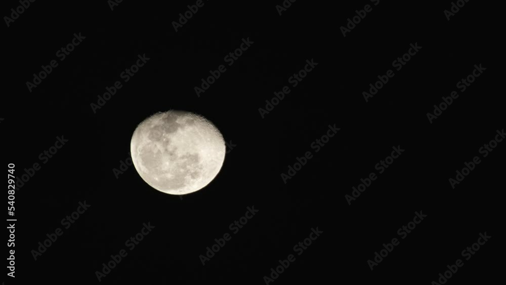 Lockdown Shot Of Bright Moon Against Clear Sky At Night - Charlotte, North Carolina Lockdown Shot Of Bright Moon Against Clear Sky At Night - Charlotte, North Carolina