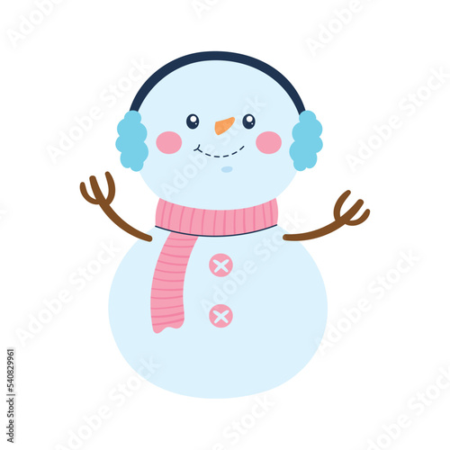 cute snowman with scarff