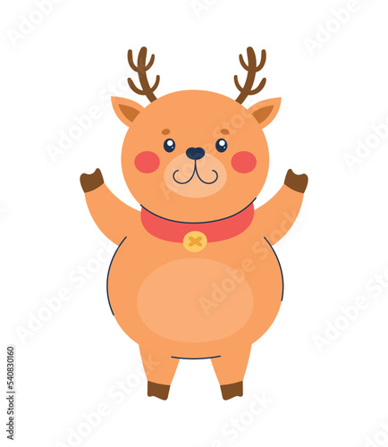 cute reindeer christmas character