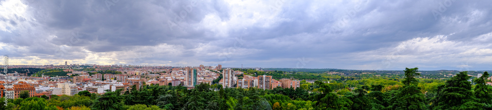 Panoramic view of Madrid in Spain