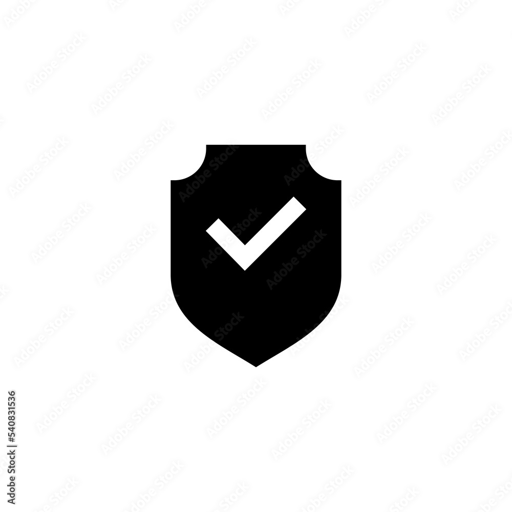 Shield check mark icon vector illustration. Protection approve sign. Insurance icon Shield check mark icon vector illustration. Protection approve sign. Insurance icon