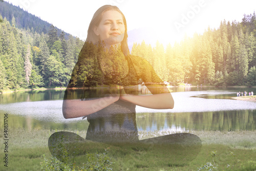 Double exposure of meditati...