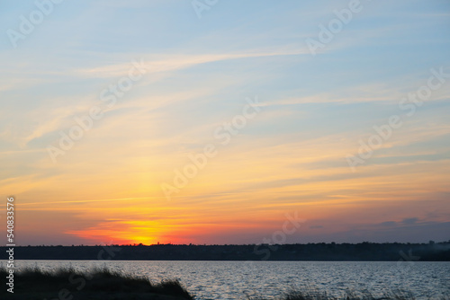 View of beautiful lake and ...