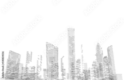 City drawing 3d illustration