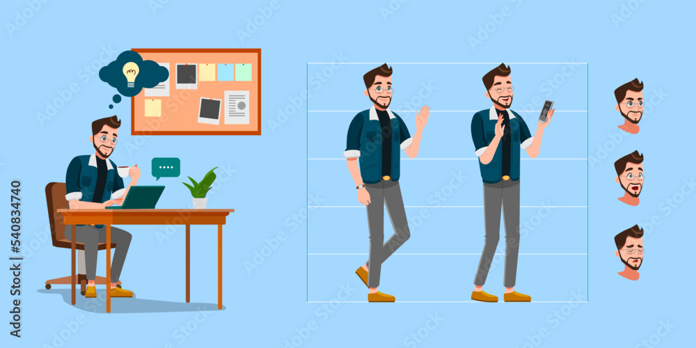 Modern office worker poses