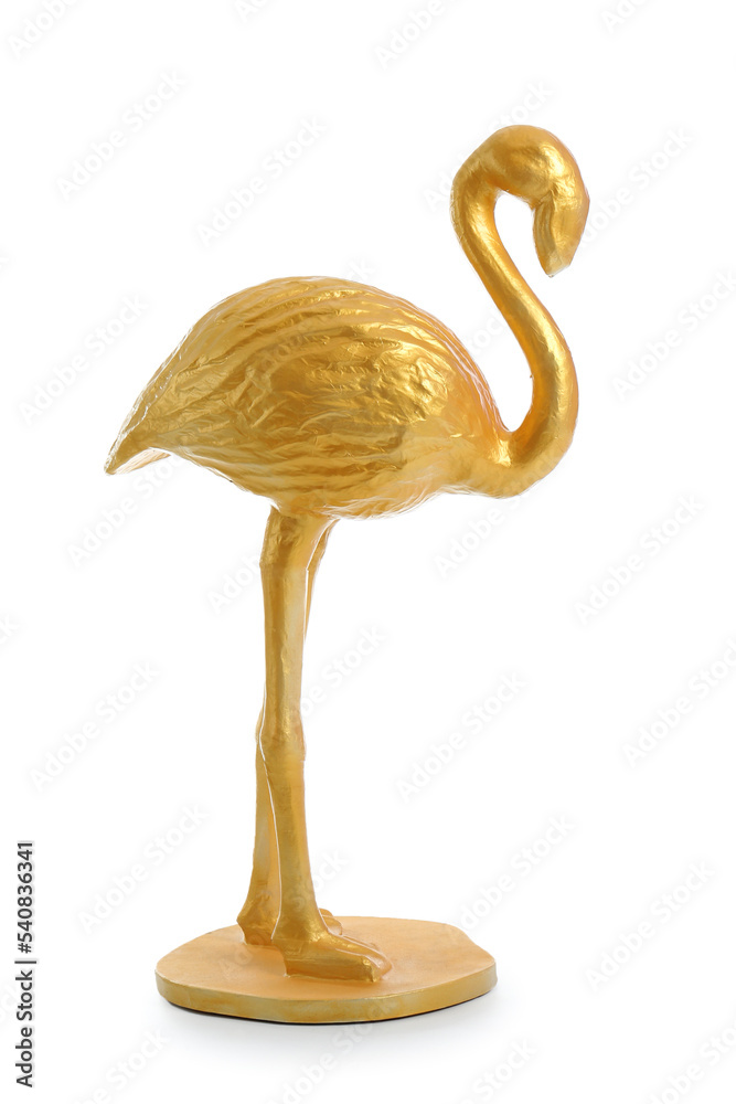 Golden flamingo on white background Golden flamingo on white background