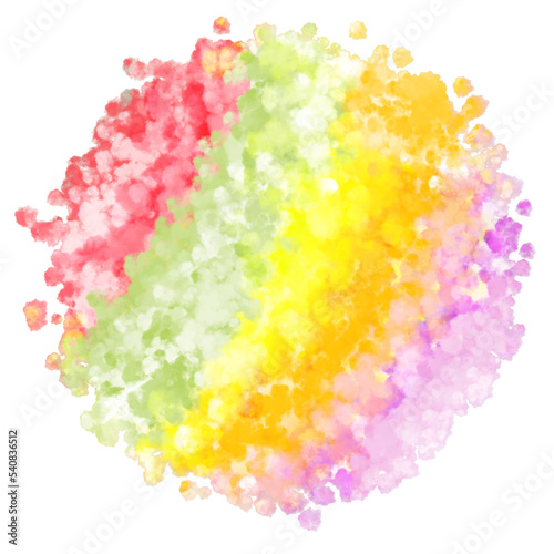 Ultra high resolution abstract soft aesthetic watercolor painting illustration of clouds ball element. Explosion of multicolor powder. transparent background PNG file