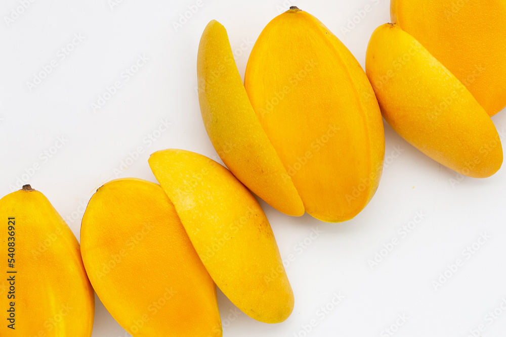 Tropical fruit, Mango on white Tropical fruit, Mango on white