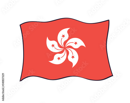 Hong Kong flag isolated cartoon vector icon