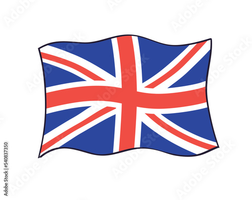 UK, United Kingdom, British flag isolated cartoon vector icon. Great Britain Union Jack.