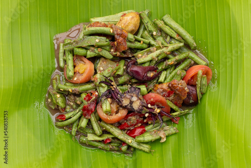 Spicy long bean salad. Thai food