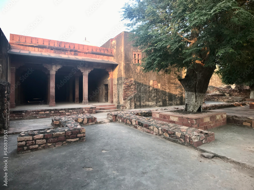 Fatehpur Sikri, India, November 2019 - A bridge leading to a building Fatehpur Sikri, India, November 2019 - A bridge leading to a building