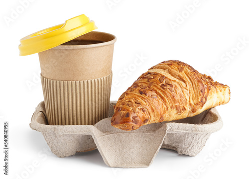 Holder with cup of coffee a...