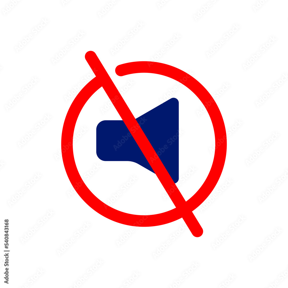 Sign forbidden speaker. Sign forbidden. Music symbol. Vector illustration. stock image. Sign forbidden speaker. Sign forbidden. Music symbol. Vector illustration. stock image.