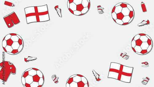 Football Background Design Template. Football Cartoon Vector Illustration. Tournament In England