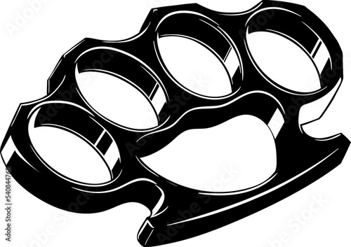 Black and White Brass Knuckle Illustration