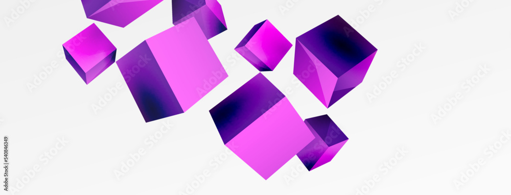 3d cubes vector abstract background. Composition of 3d square shaped basic geometric elements. Trendy techno business template for wallpaper, banner, background or landing 3d cubes vector abstract background. Composition of 3d square shaped basic geometric elements. Trendy techno business template for wallpaper, banner, background or landing