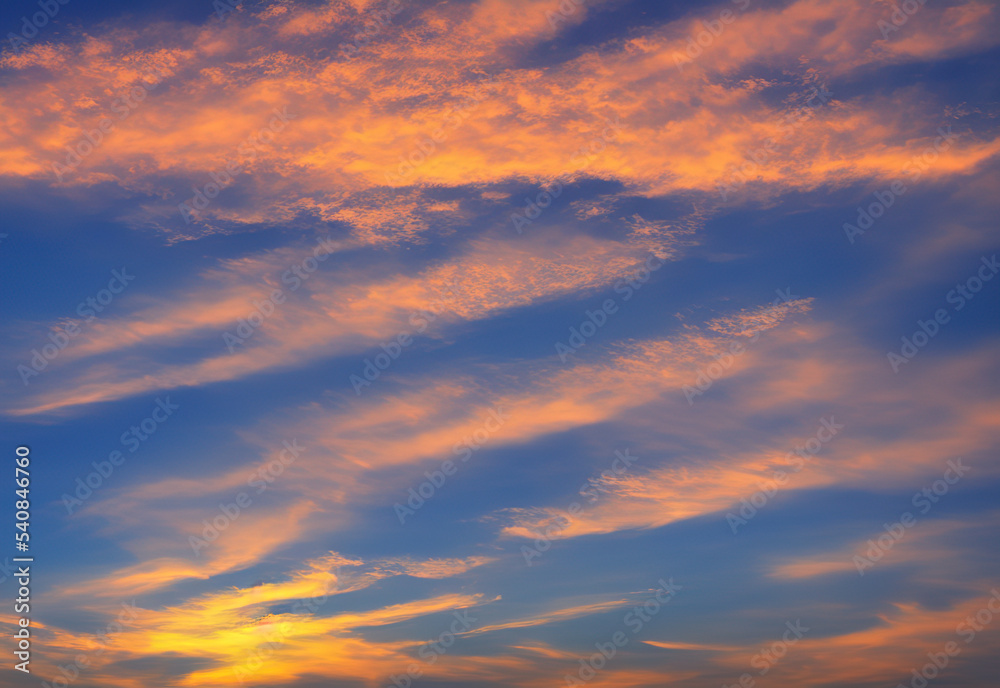 Beautiful sunset sky background with bold colors 